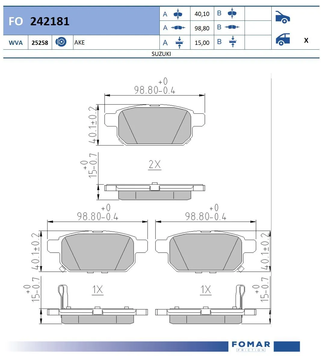 Brake Pad Set, disc brake